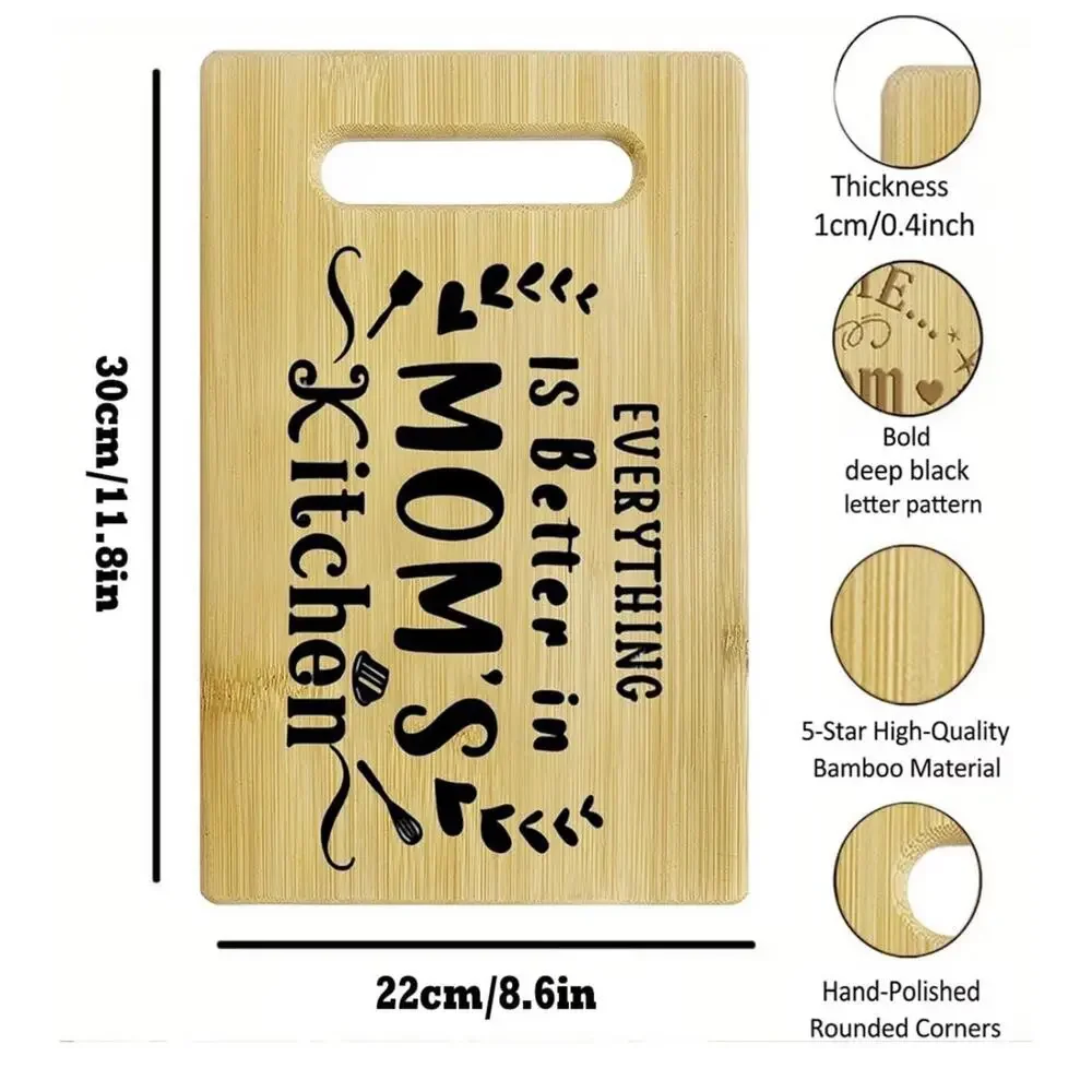 Bamboo Cutting Board Gift For Mom, Everything Is Better In Moms Kitchen